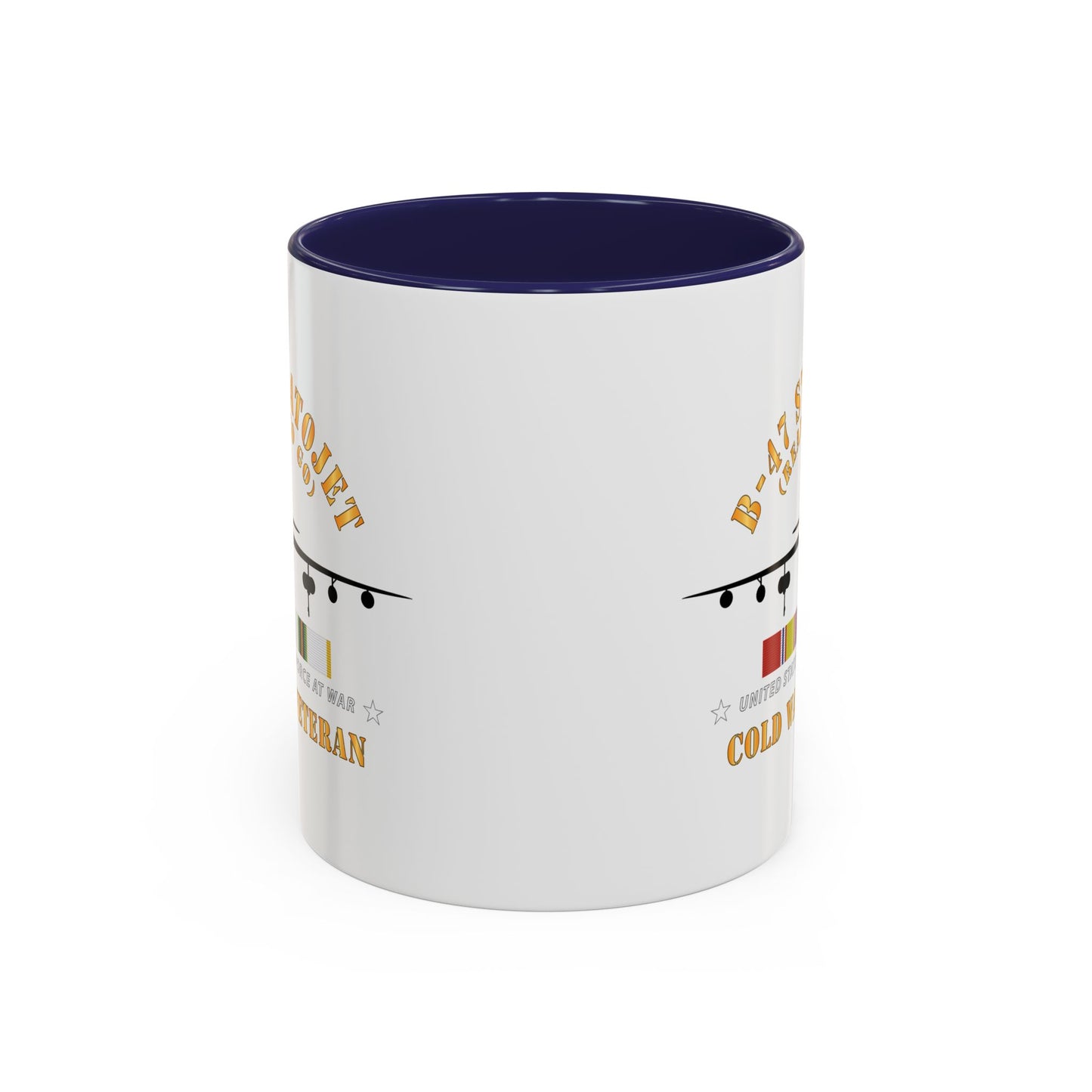 Accent Coffee Mug (11oz & 15oz) - USAF - B-47 Stratojet - Ready to Go - Silhouette - Cold War Veteran X 300
