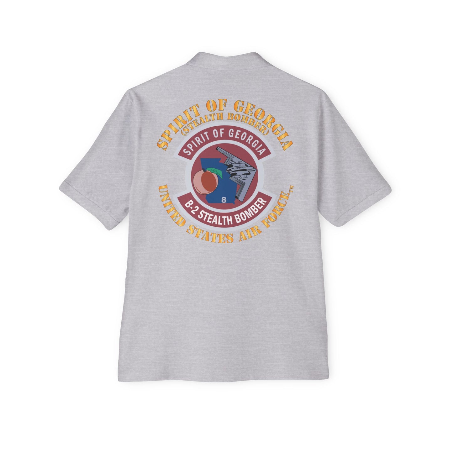 Men's Piqué Polo - USAF - B2 - Spirit of Georgia - Stealth Bomber X 300