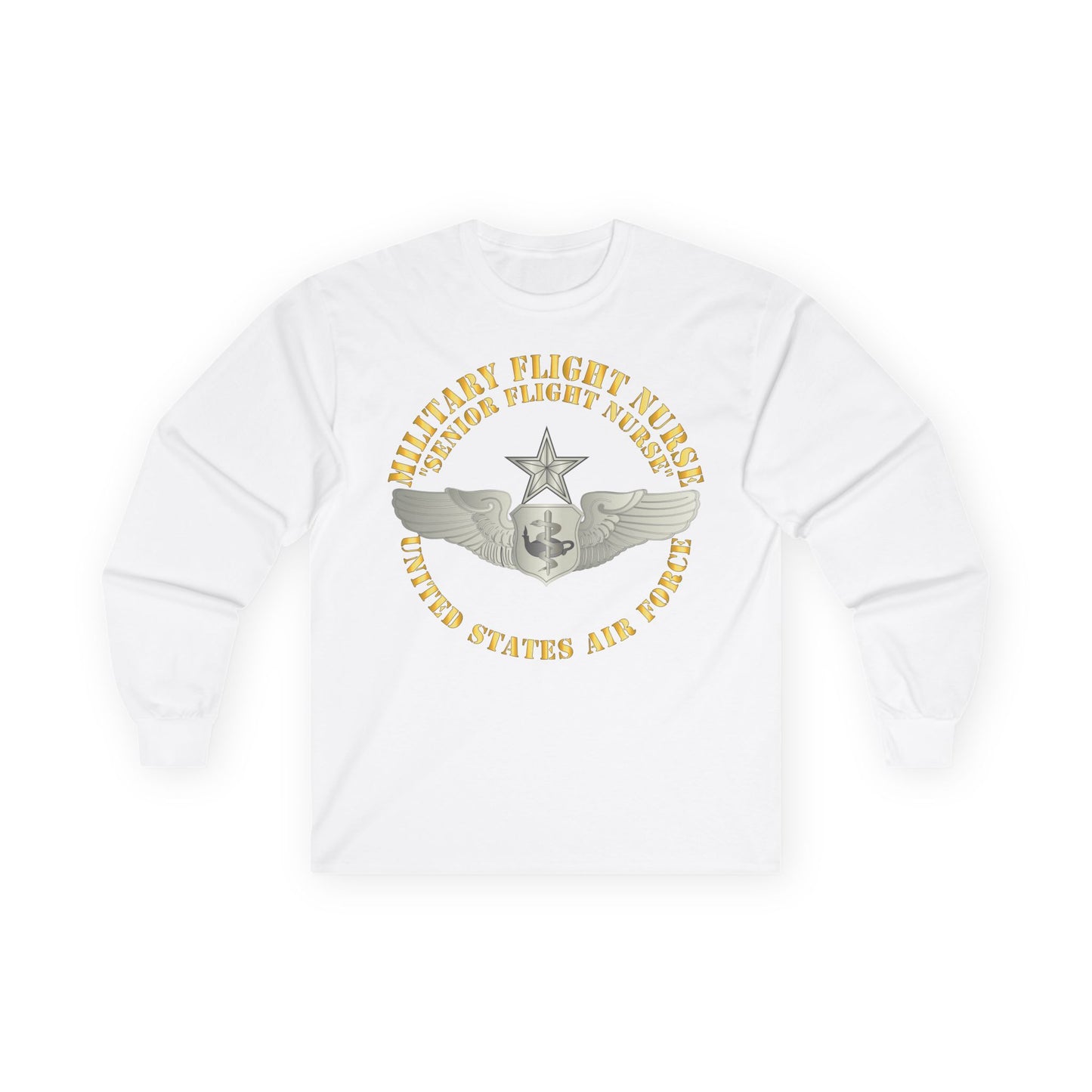 Unisex Ultra Cotton Long Sleeve Tee - USAF - Military Flight Nurse - Flight Nurse - Senior