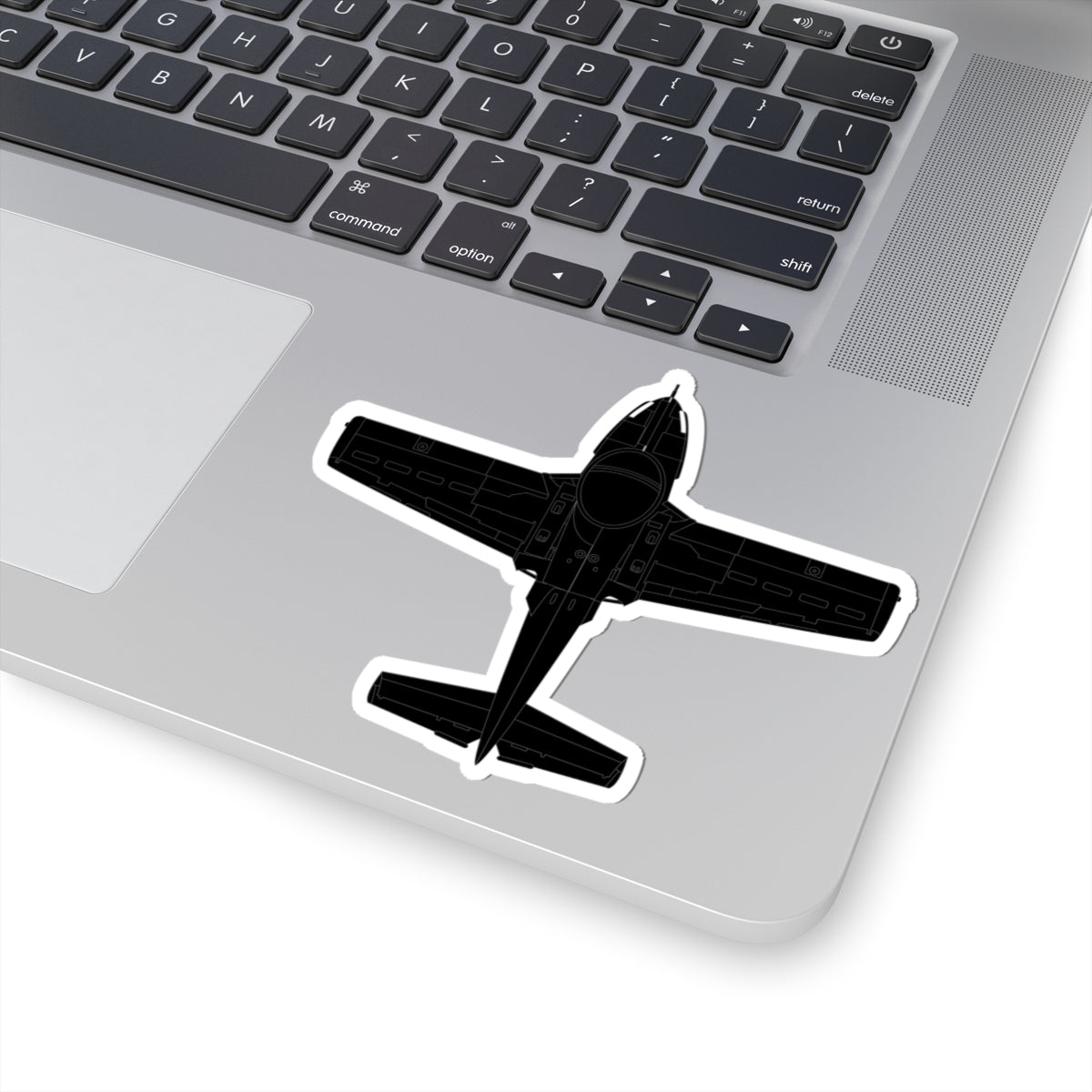 Kiss-Cut Stickers - Aircraft - T-37-Trainer - Top - Black - Metal X 300