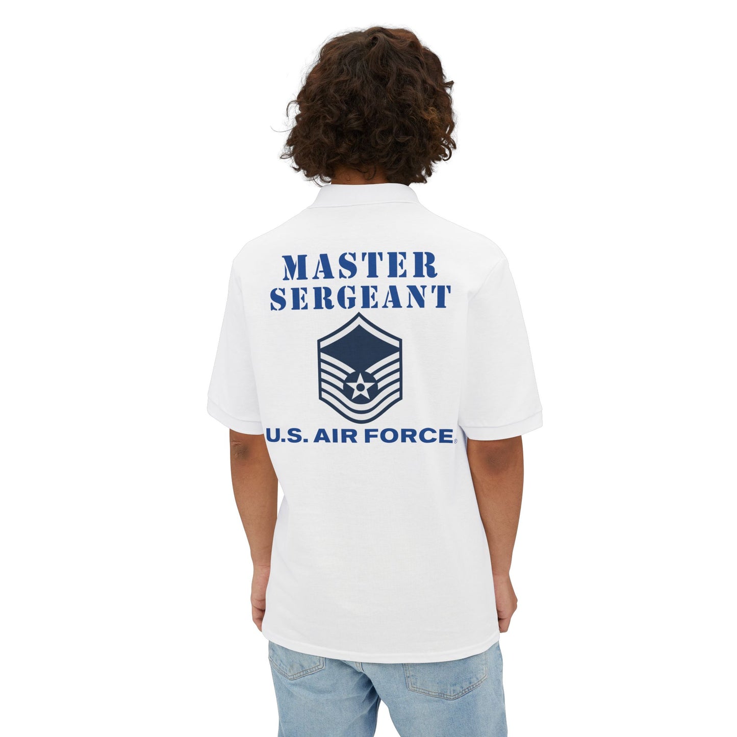 Men's Piqué Polo - USAF - Master Sergeant (E7a) - 2020 - US Air Force w Text X 300