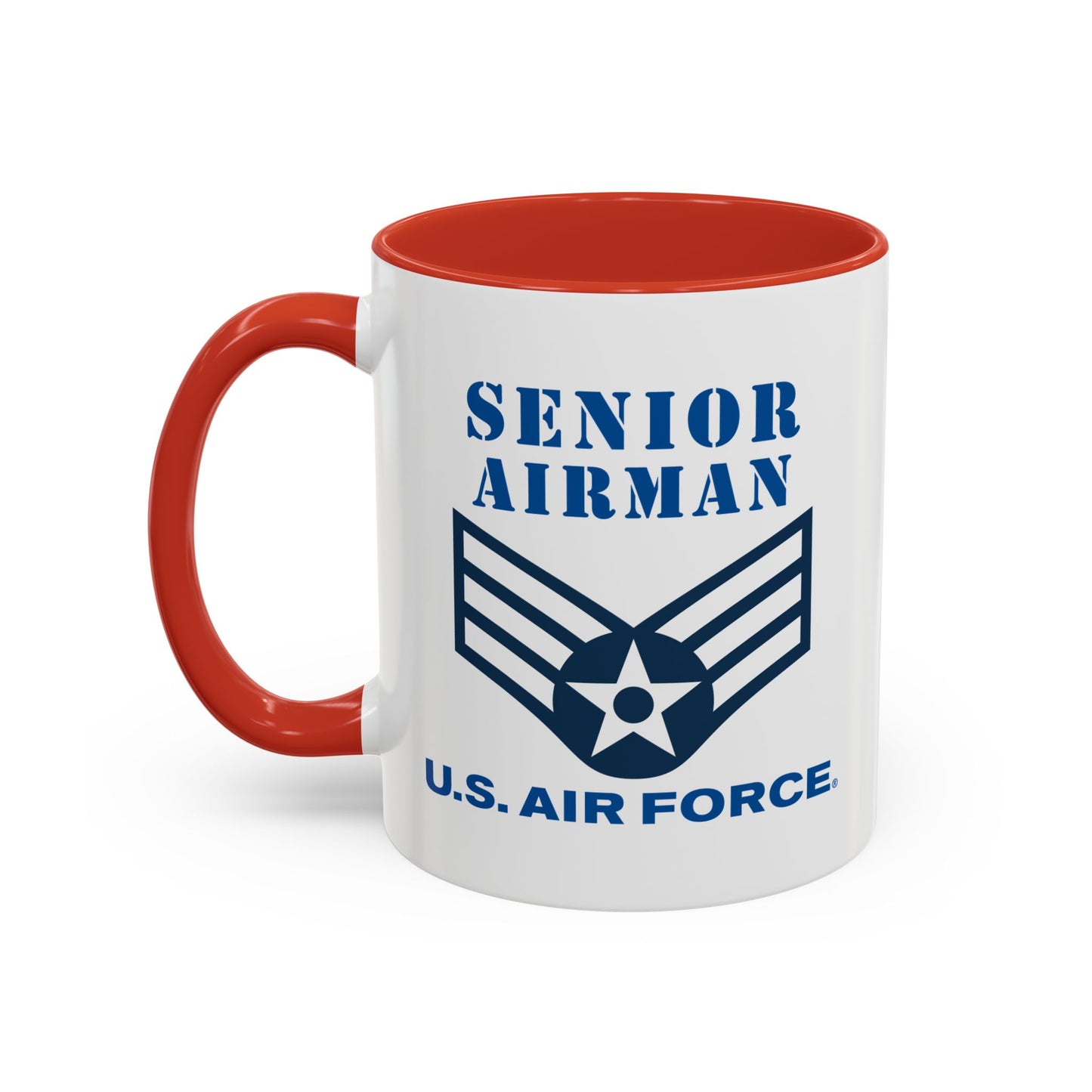 Accent Coffee Mug (11oz & 15oz) - USAF - Senior Airman (E4) - 2020 - US Air Force w Text X 300