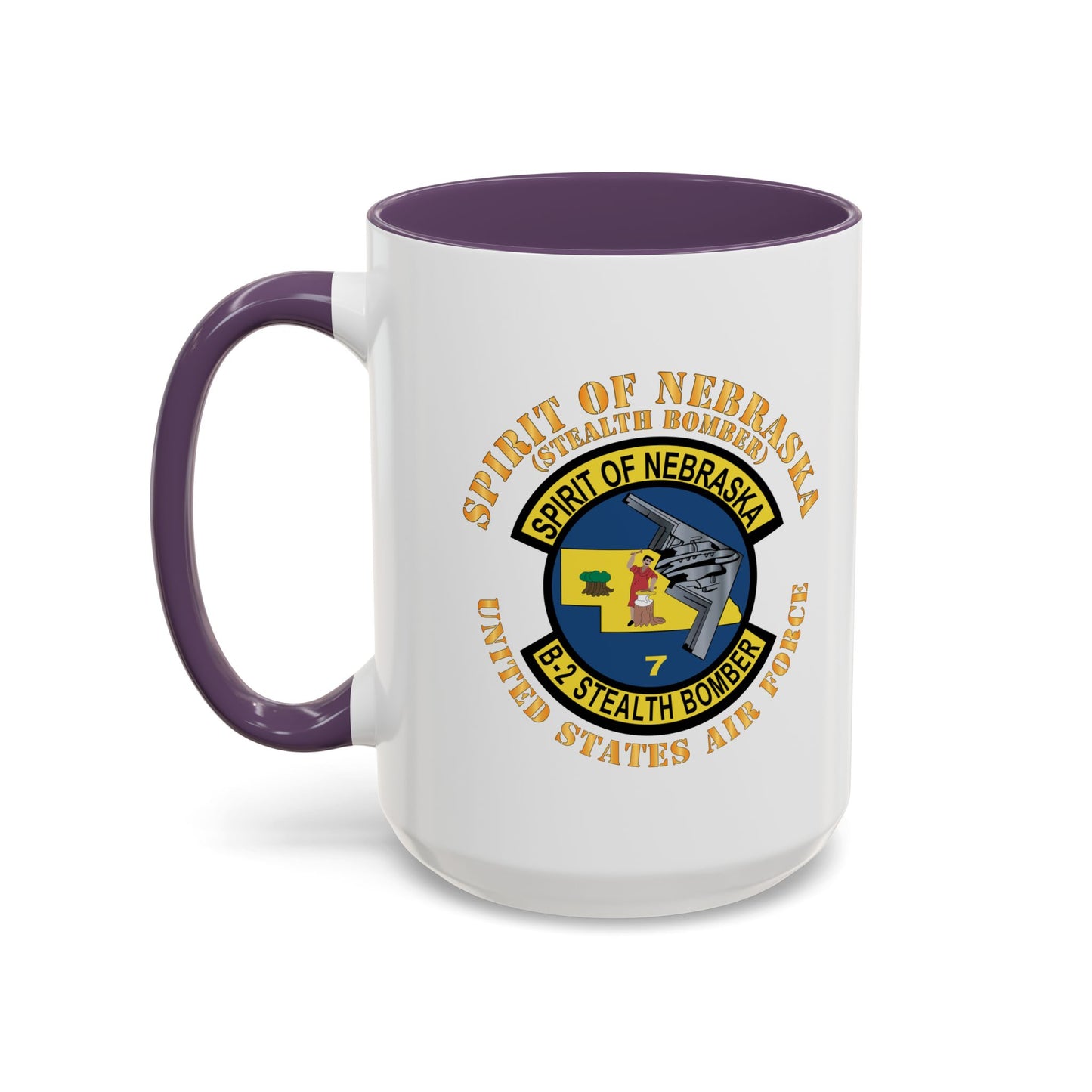 Accent Coffee Mug (11oz & 15oz) - USAF - B2 - Spirit of Nebraska - Stealth Bomber X 300