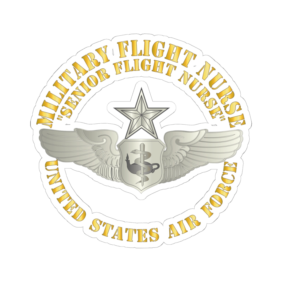 Kiss-Cut Stickers - USAF - Military Flight Nurse - Flight Nurse - Senior