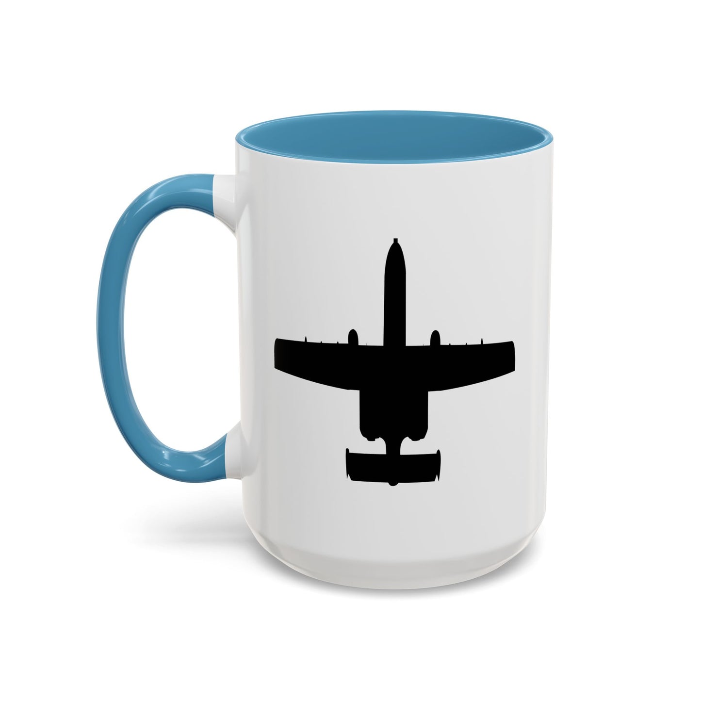 Accent Coffee Mug (11oz & 15oz) - Aircraft - USAF - A-10 Thunderbolt II - Top - Silhouette X 300