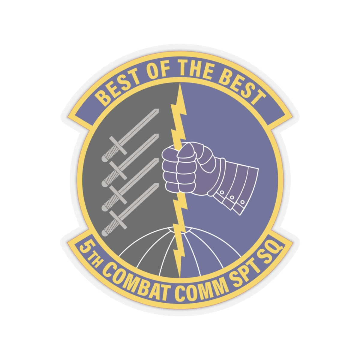 Kiss-Cut Stickers - USAF - 5th Combat Communications Support Sq wo txt X 300