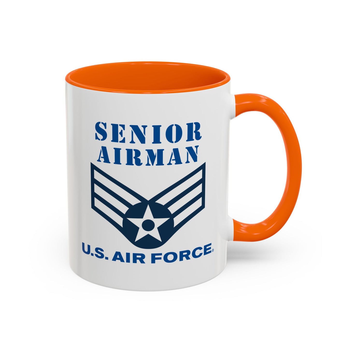 Accent Coffee Mug (11oz & 15oz) - USAF - Senior Airman (E4) - 2020 - US Air Force w Text X 300