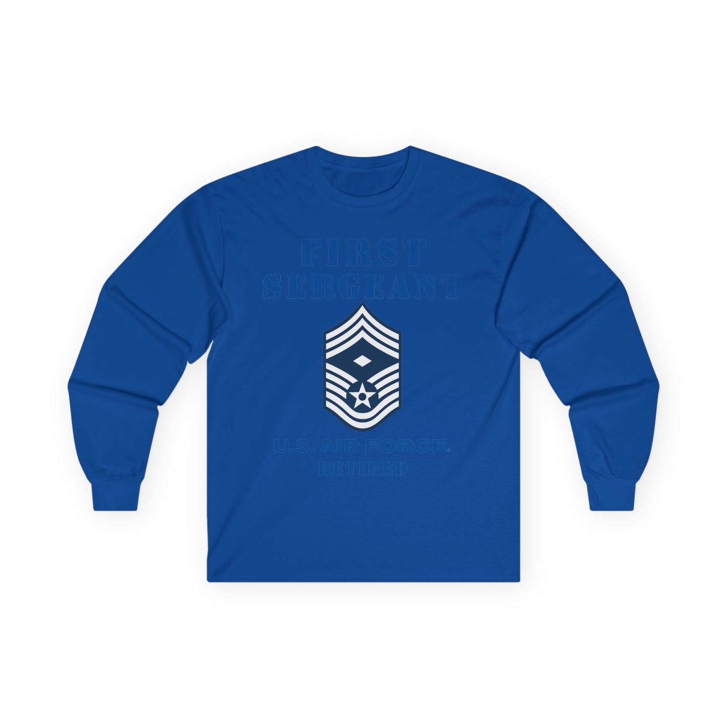 Unisex Ultra Cotton Long Sleeve Tee - USAF - First Sergeant (E9b) - 2020 - Retired
