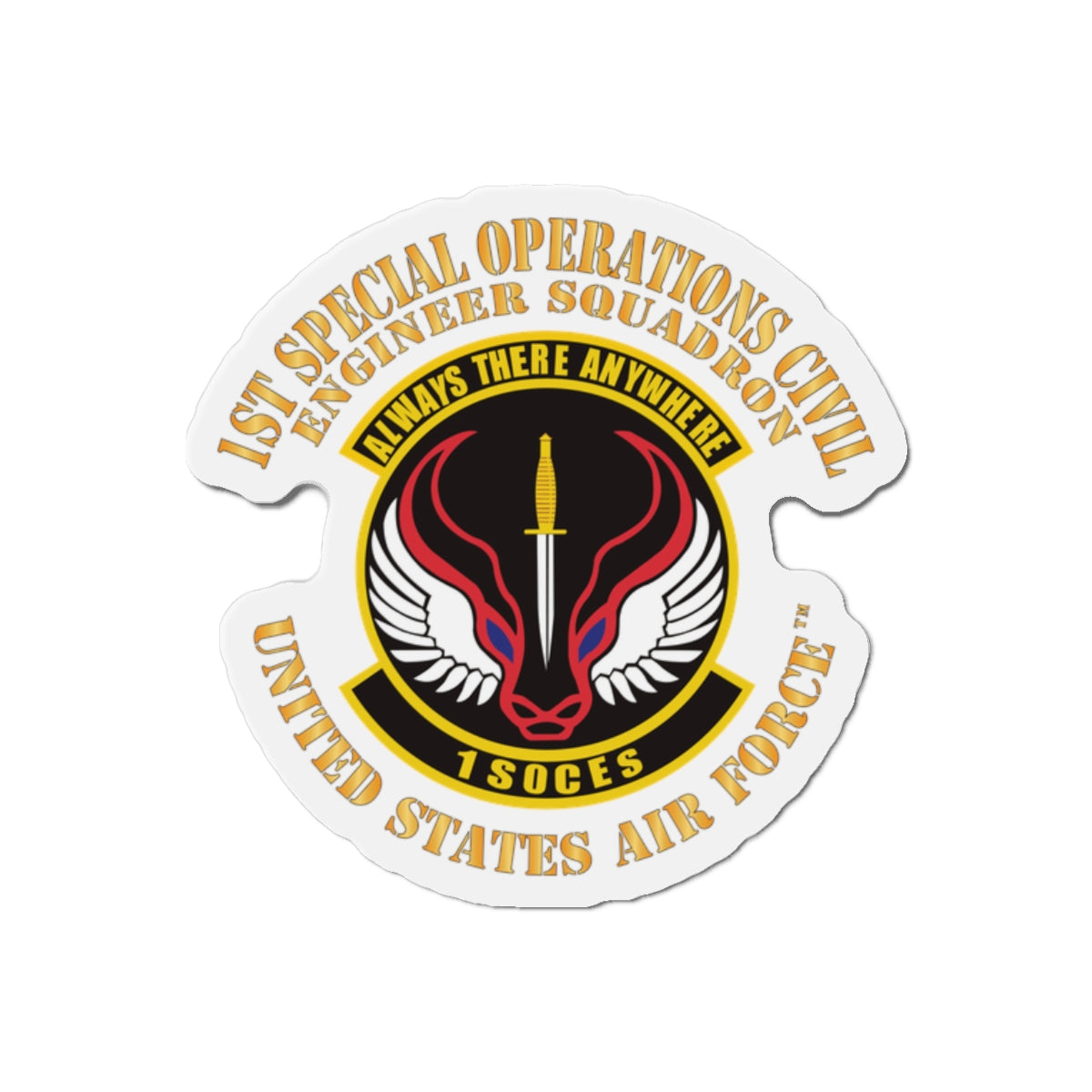 Die-Cut Magnet - USAF - 1st Special Operations Civil Engineer Sq X 300