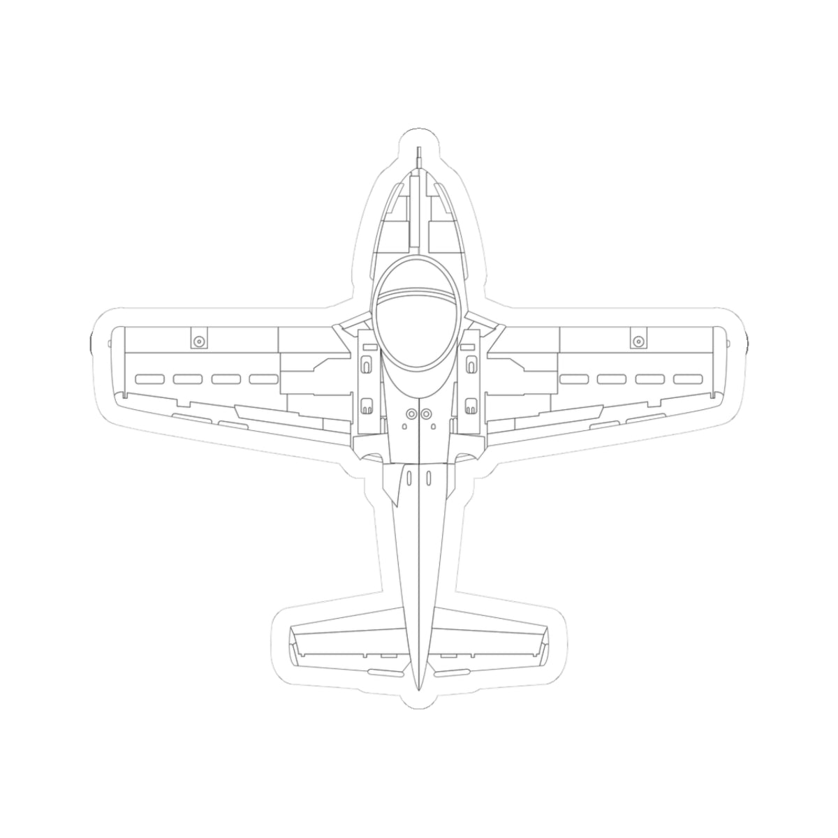 Kiss-Cut Stickers - Aircraft - T-37-Trainer - Top - LA X 300
