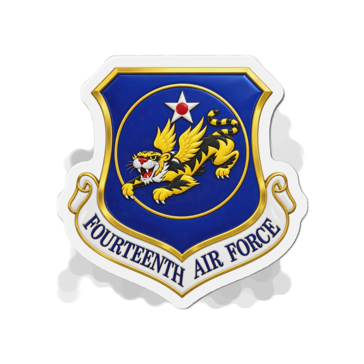 Die-Cut Magnet - USAF - 14th Air Force - Flying Tigers wo txt - 3D - Enhanced