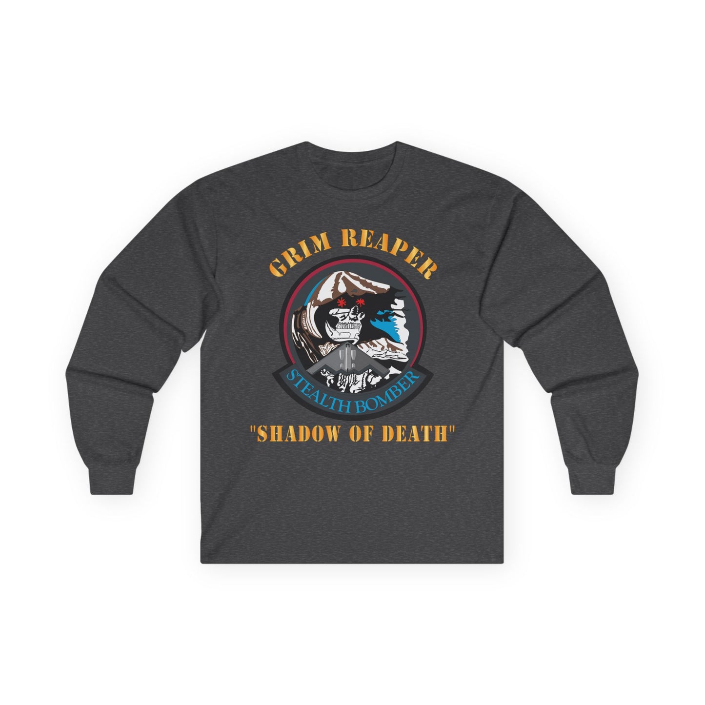 Unisex Ultra Cotton Long Sleeve Tee - USAF - B2 - Grim Reaper - Stealth Bomber X 300