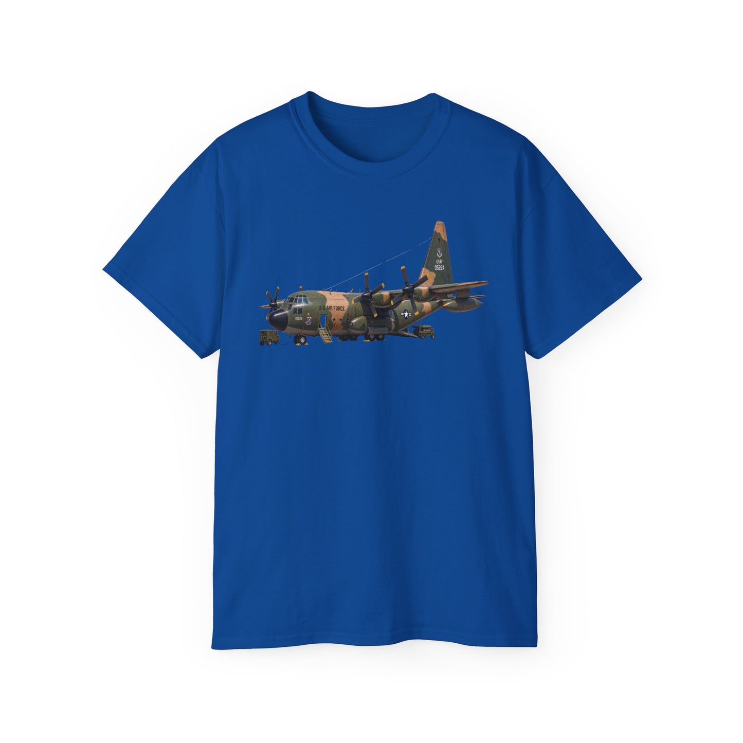 Unisex Ultra Cotton Tee - C-130  Aircraft - Camo - Landing - Parked - Static