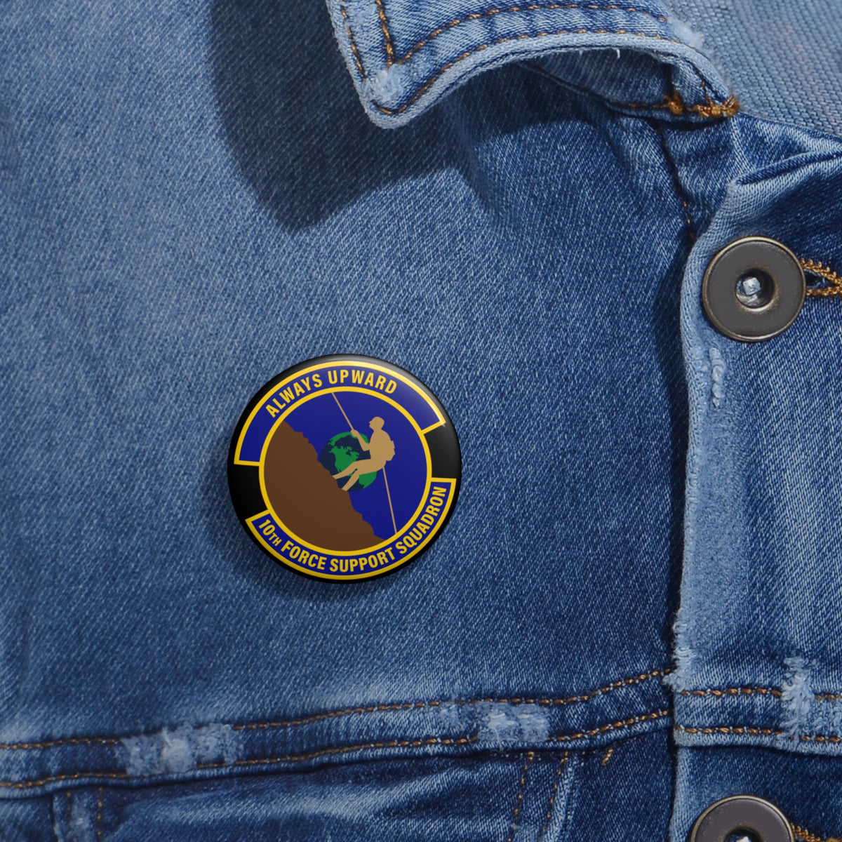 Custom Pin Button - USAF - 10th Force Support Squadron wo txt