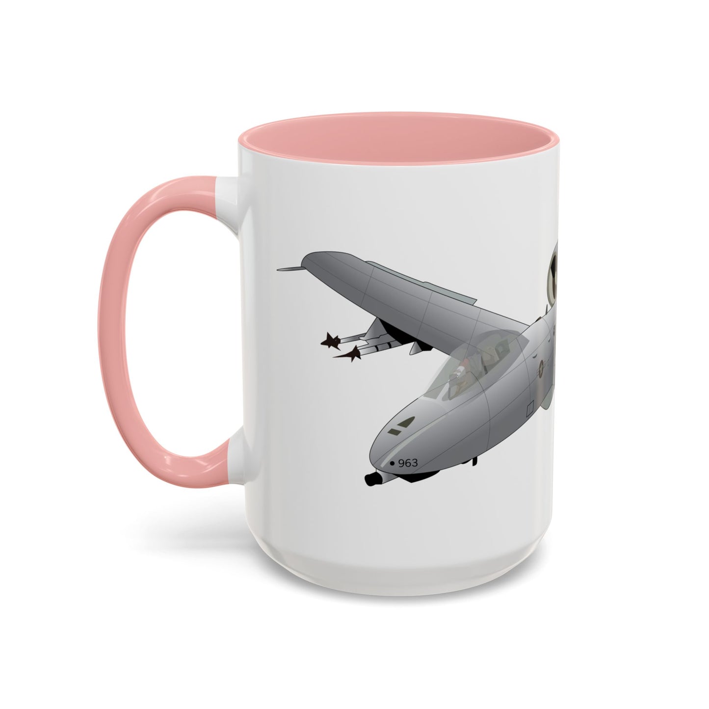 Accent Coffee Mug (11oz & 15oz) - Aircraft - A10 - Front - Top - Oblique X 300