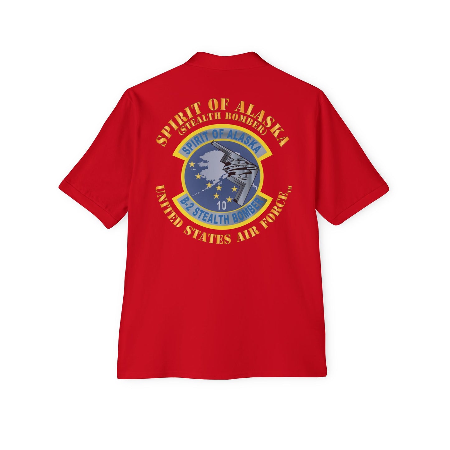 Men's Piqué Polo - USAF - B2 - Spirit of Alaska - Stealth Bomber X 300