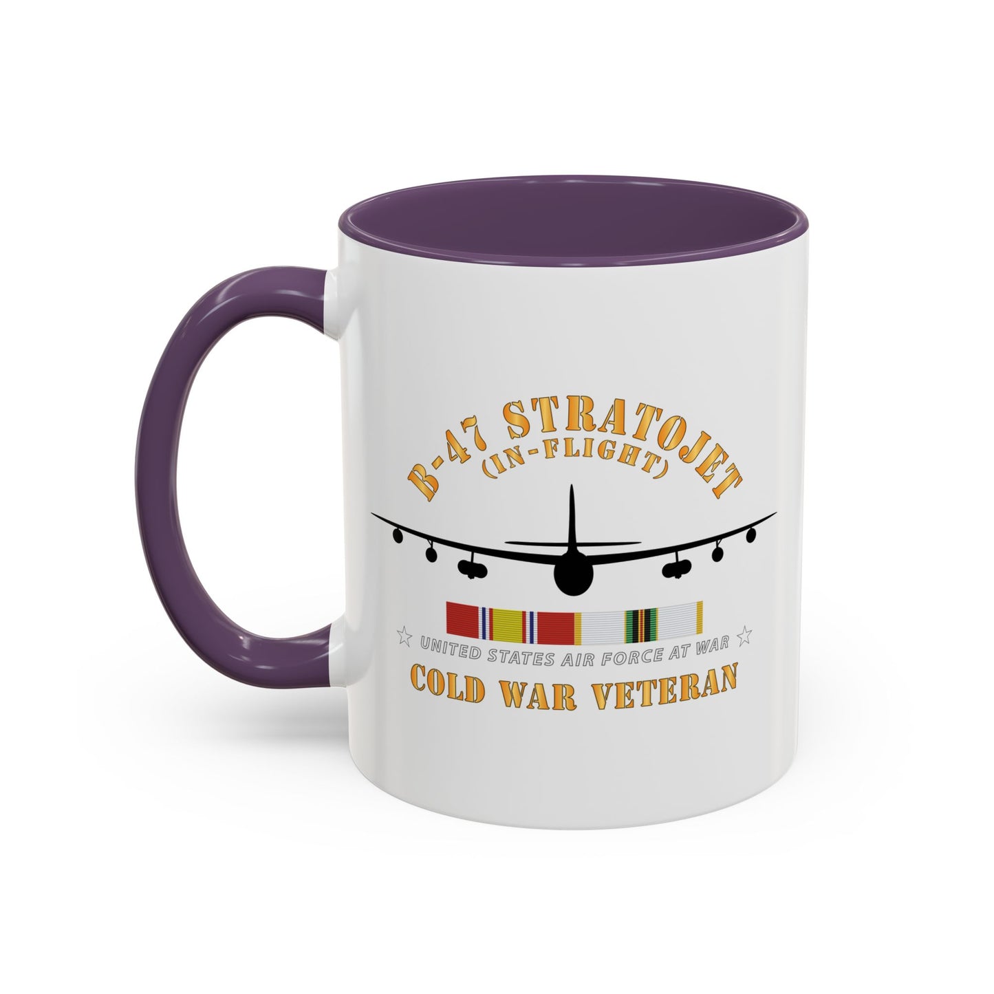 Accent Coffee Mug (11oz & 15oz) - USAF - B-47 Stratojet - In Flt - Silhouette - Cold War Veteran X 300