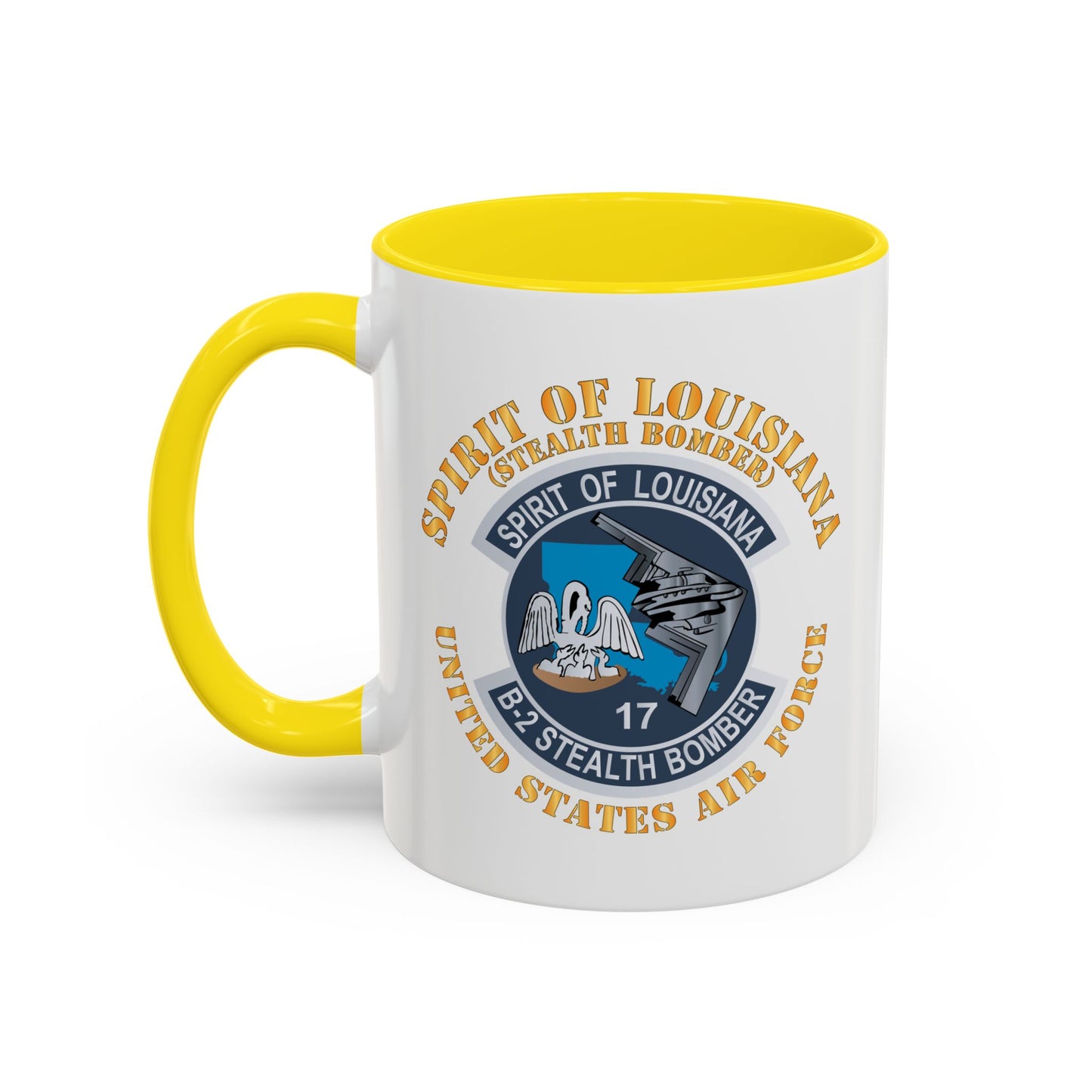 Accent Coffee Mug (11oz & 15oz) - USAF - B2 - Spirit of Louisiana - Stealth Bomber X 300