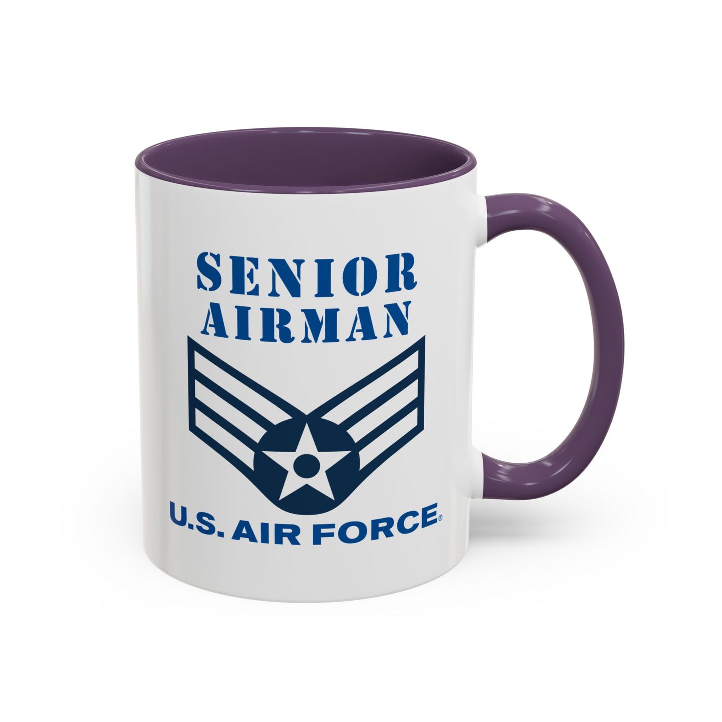 Accent Coffee Mug (11oz & 15oz) - USAF - Senior Airman (E4) - 2020 - US Air Force w Text X 300