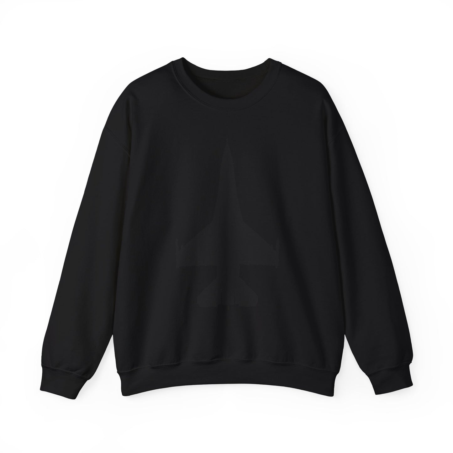 Crewneck Sweatshirt - Aircraft - F-16 -Top - Black wo Txt X 300