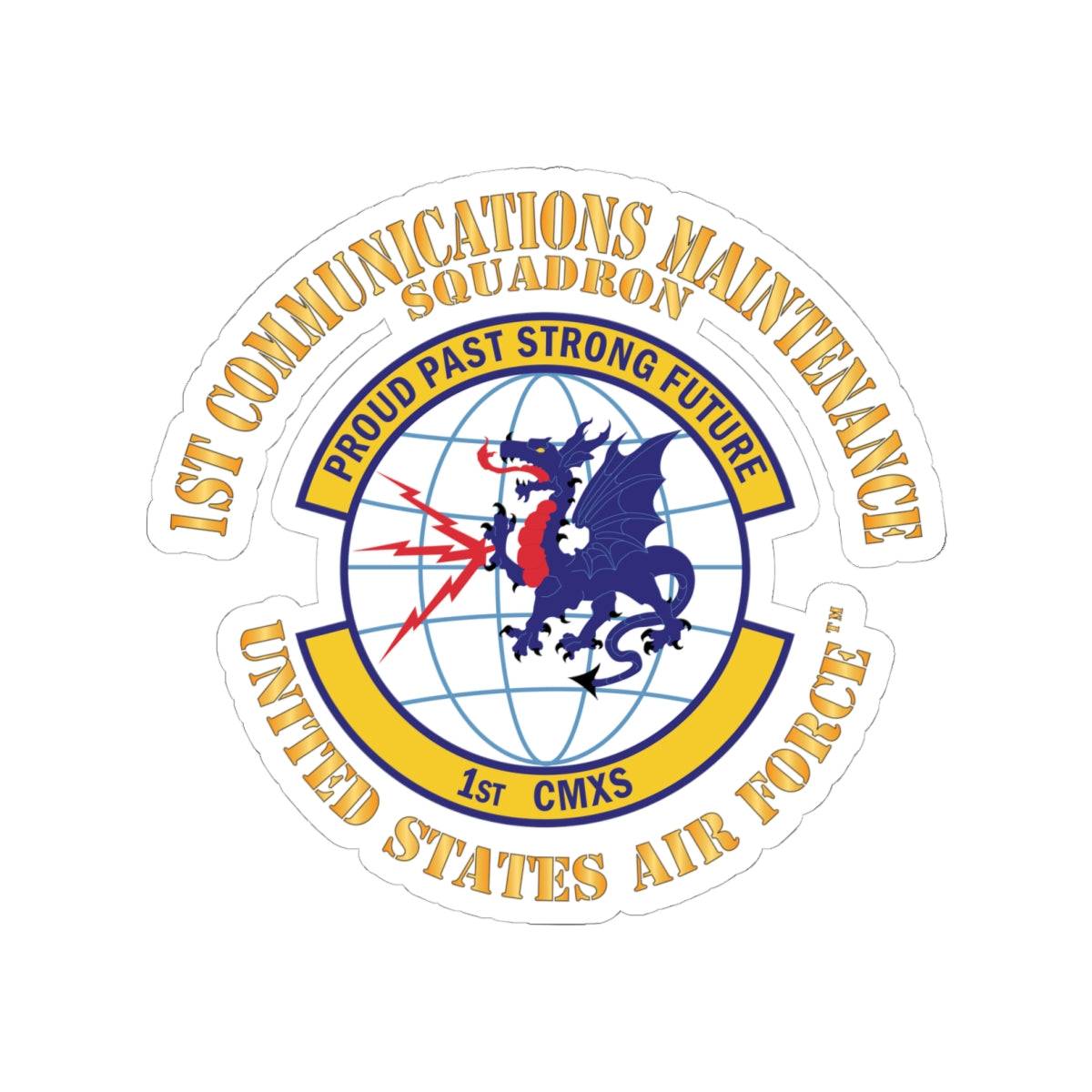 Kiss-Cut Stickers - USAF - 1st Communications Maintenance Squadron(USAFE) X 300