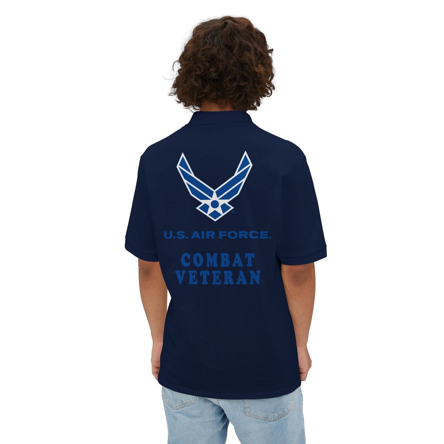 Men's Piqué Polo - USAF - Air Force - Combat Veteran X 300