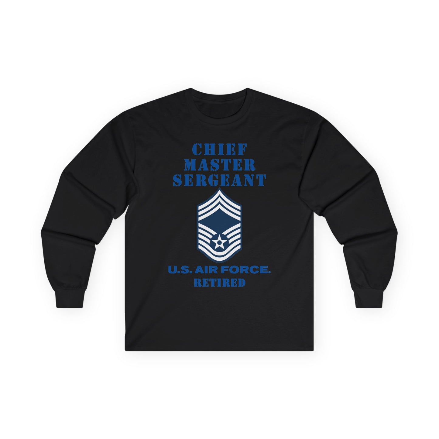 Unisex Ultra Cotton Long Sleeve Tee - USAF - Chief Master Sergeant (E9a) - 2020 - Retired