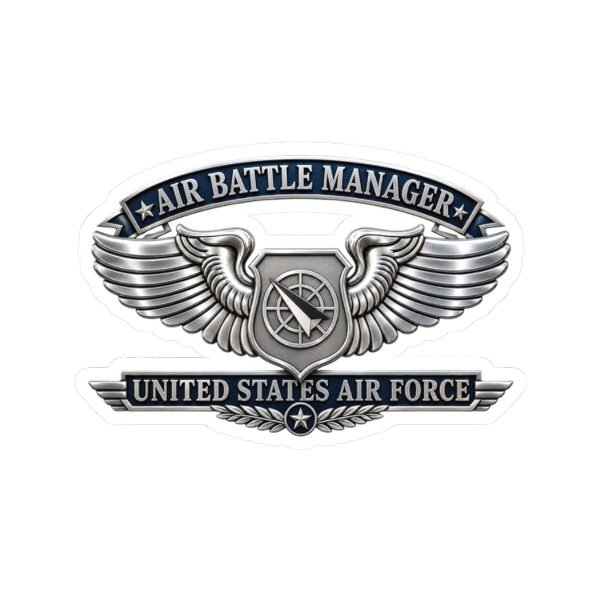 Kiss-Cut Stickers - USAF - Air Battle Manager Badge - United States Air Force- 3D - Enhanced