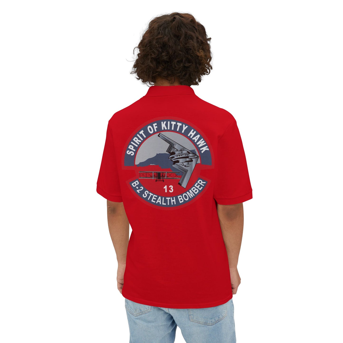 Men's Piqué Polo - USAF - B2 - Spirit of Kitty Hawk - Stealth Bomber wo txt X 300