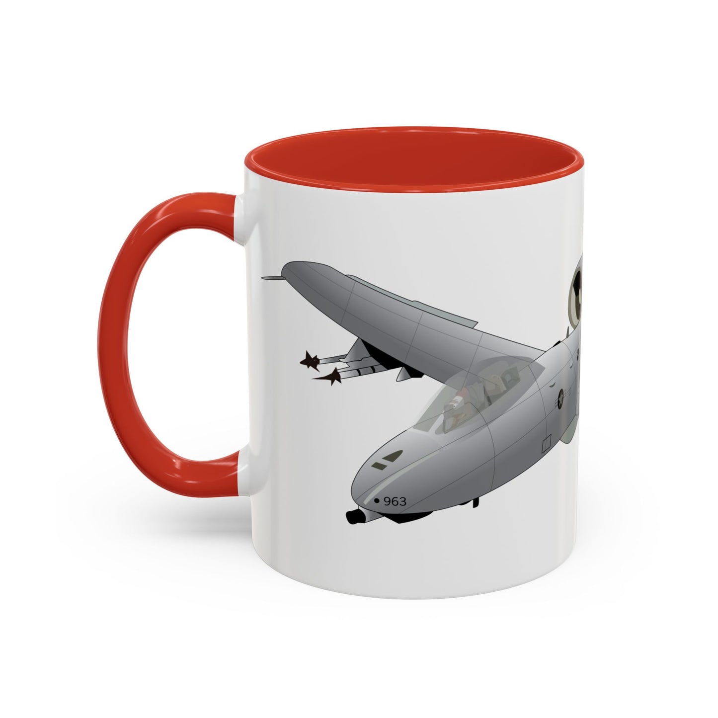 Accent Coffee Mug (11oz & 15oz) - Aircraft - A10 - Front - Top - Oblique X 300