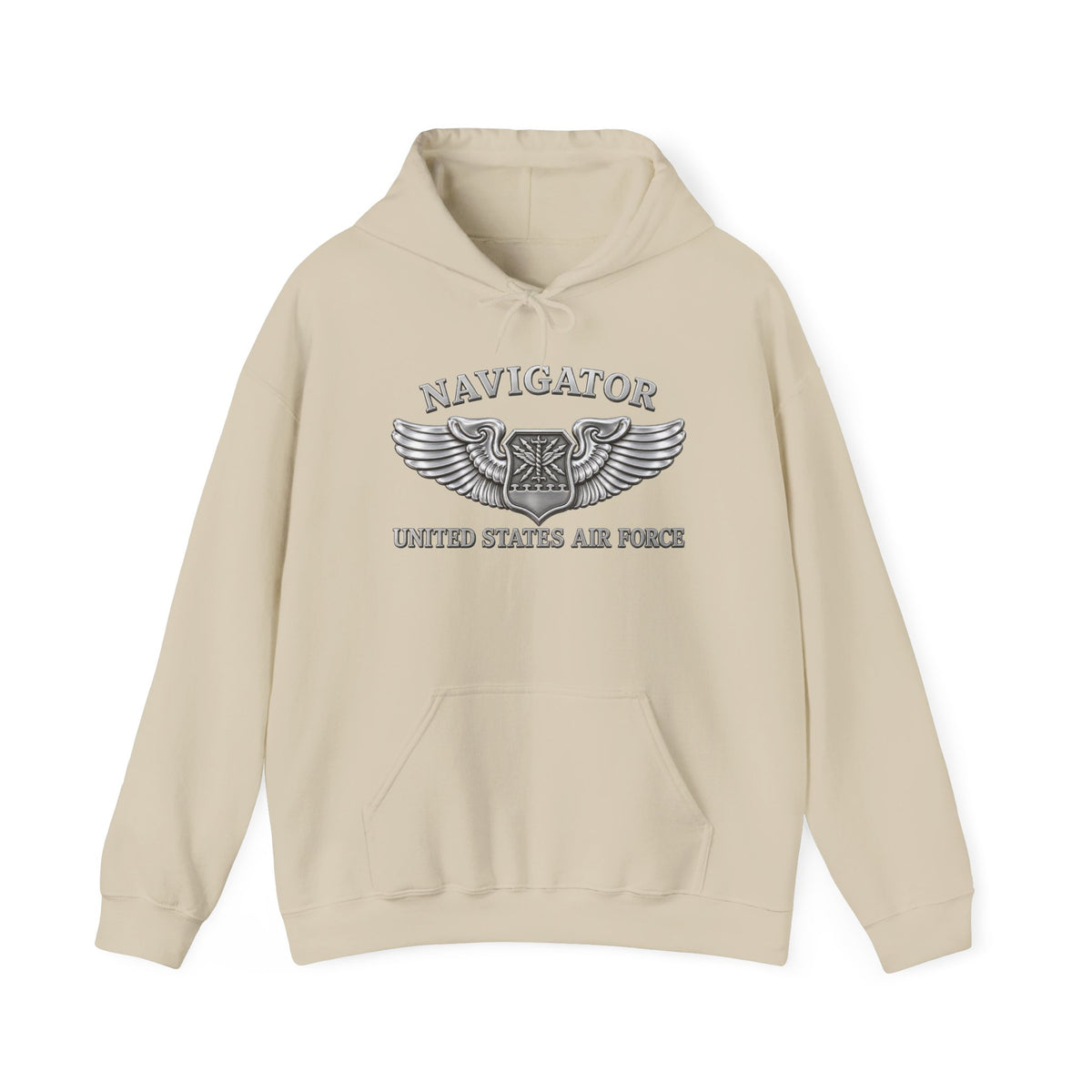 Unisex Heavy Blend Hooded Sweatshirt - USAF - Navigator Badge - United States Air Force - 3D - Enhanced
