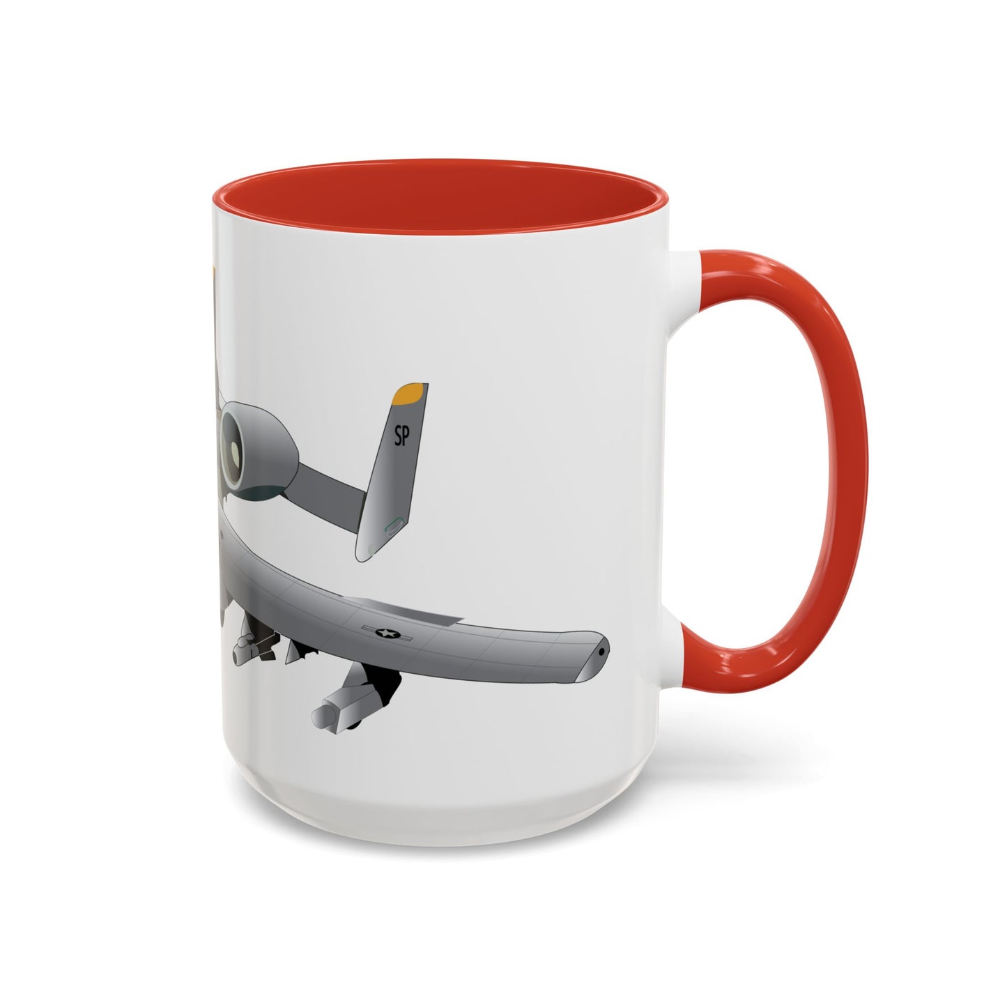 Accent Coffee Mug (11oz & 15oz) - Aircraft - A10 - Front - Top - Oblique X 300