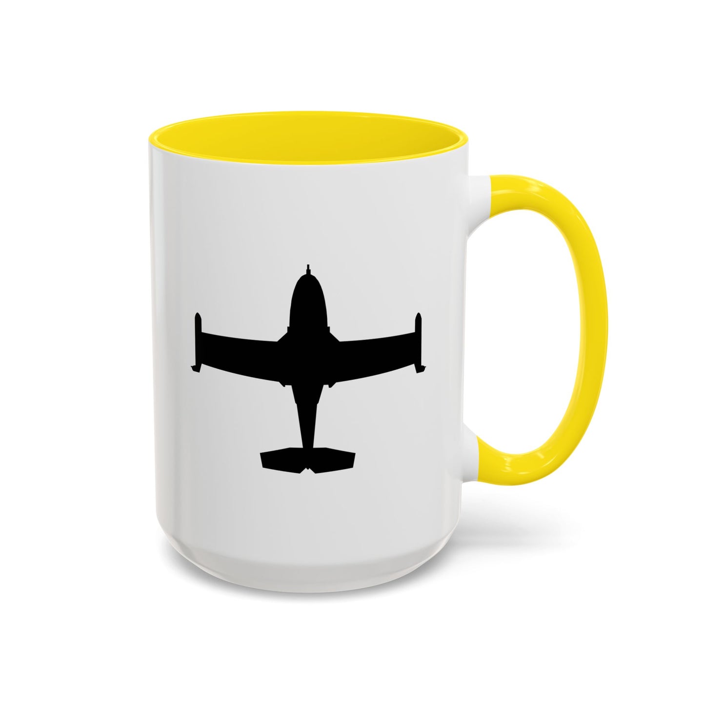 Accent Coffee Mug (11oz & 15oz) - Aircraft - A-37-Trainer - Top - Silhouette X 300