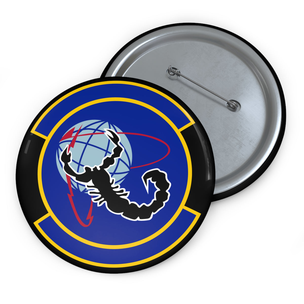 Custom Pin Button - USAF - 4th Space Warning Sq wo txt X 300
