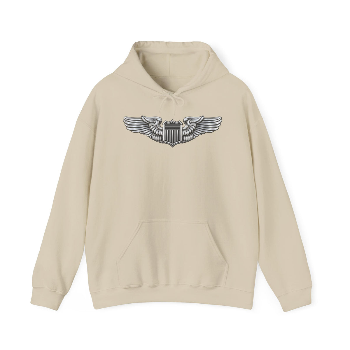 Unisex Heavy Blend Hooded Sweatshirt - USAF - Basic Pilot Badge wo Txt - 3D - Enhanced