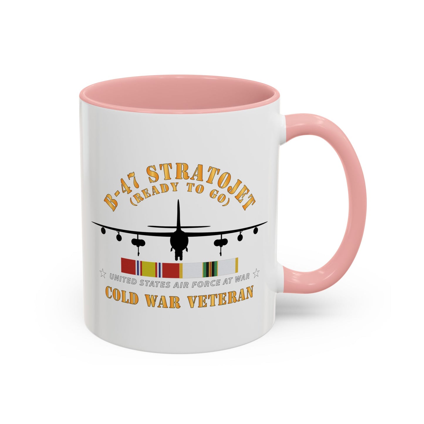 Accent Coffee Mug (11oz & 15oz) - USAF - B-47 Stratojet - Ready to Go - Silhouette - Cold War Veteran X 300