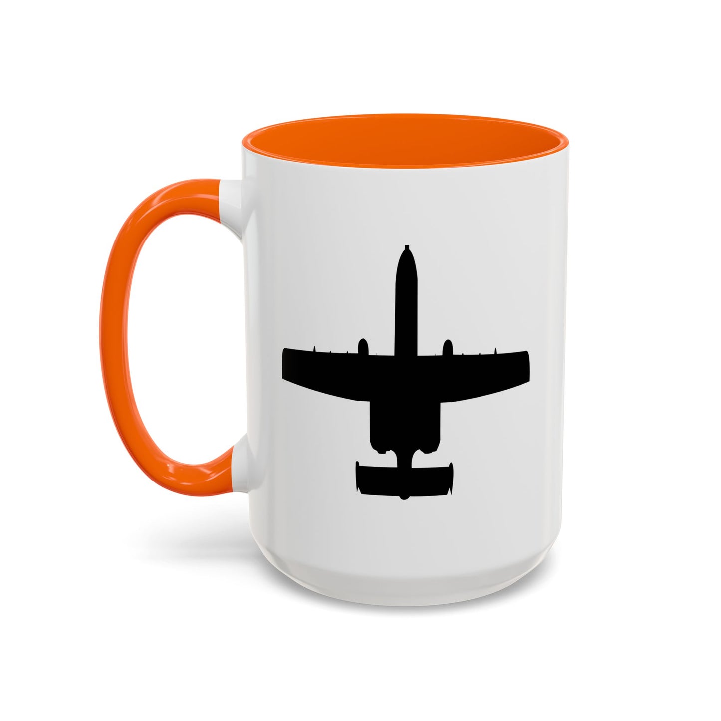 Accent Coffee Mug (11oz & 15oz) - Aircraft - USAF - A-10 Thunderbolt II - Top - Silhouette X 300