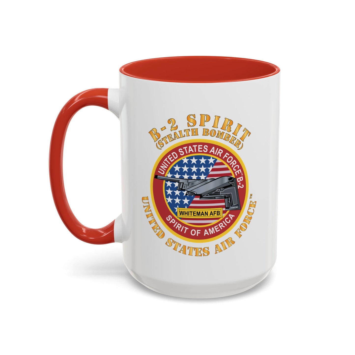 Accent Coffee Mug (11oz & 15oz) - USAF - B2 - Spirit - Stealth Bomber X 300
