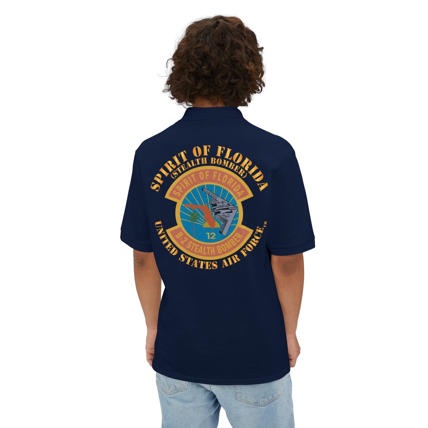 Men's Piqué Polo - USAF - B2 - Spirit of Florida - Stealth Bomber X 300
