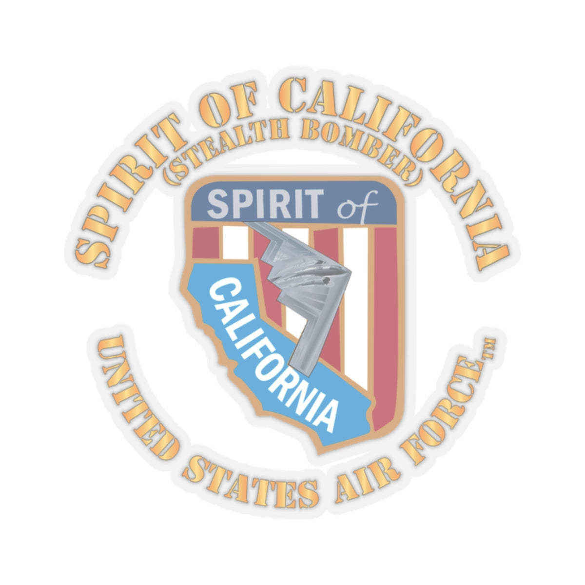 Kiss-Cut Stickers - USAF - B2 - Spirit of California - Stealth Bomber X 300