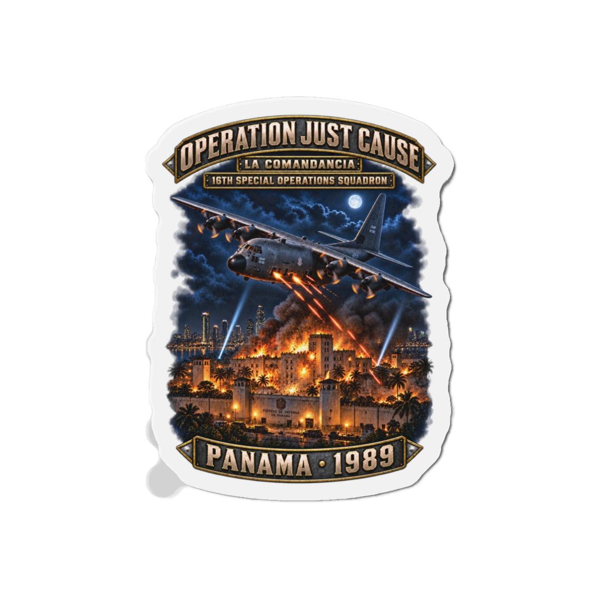 Die-Cut Magnet - SOF - 16th SOS - Panama Invasion 1989 - La Comandancia - 3D - Enhanced