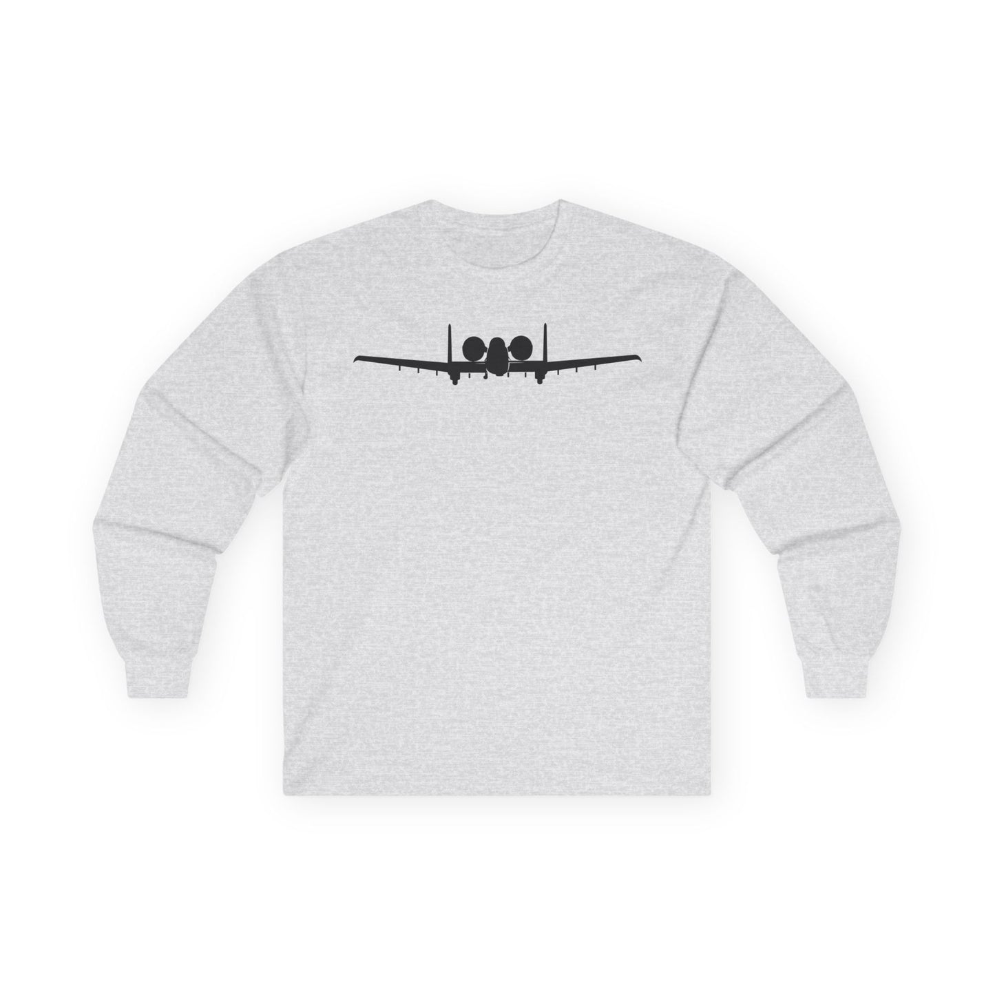 Unisex Ultra Cotton Long Sleeve Tee - Aircraft - USAF - A-10 Thunderbolt II - Front - Silhouette X 300