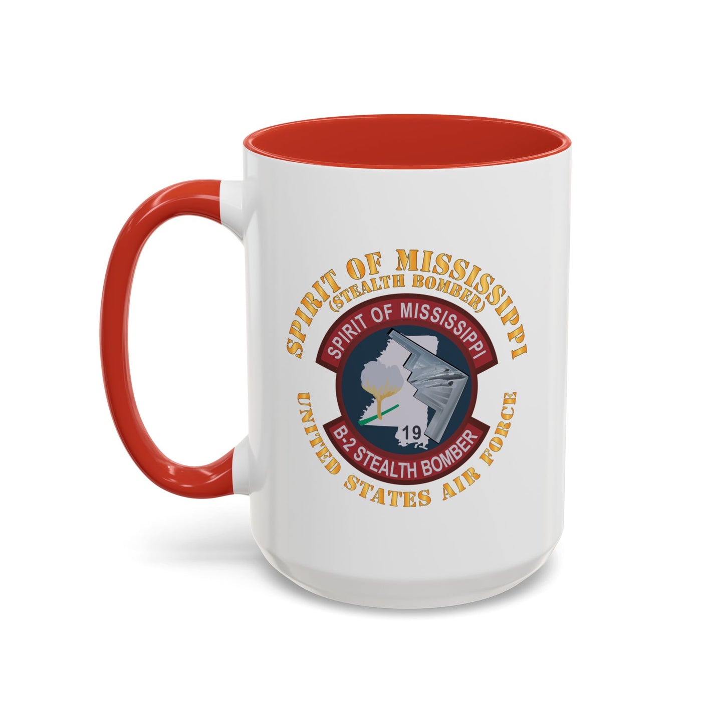 Accent Coffee Mug (11oz & 15oz) - USAF - B2 - Spirit of Mississippi - Stealth Bomber X 300