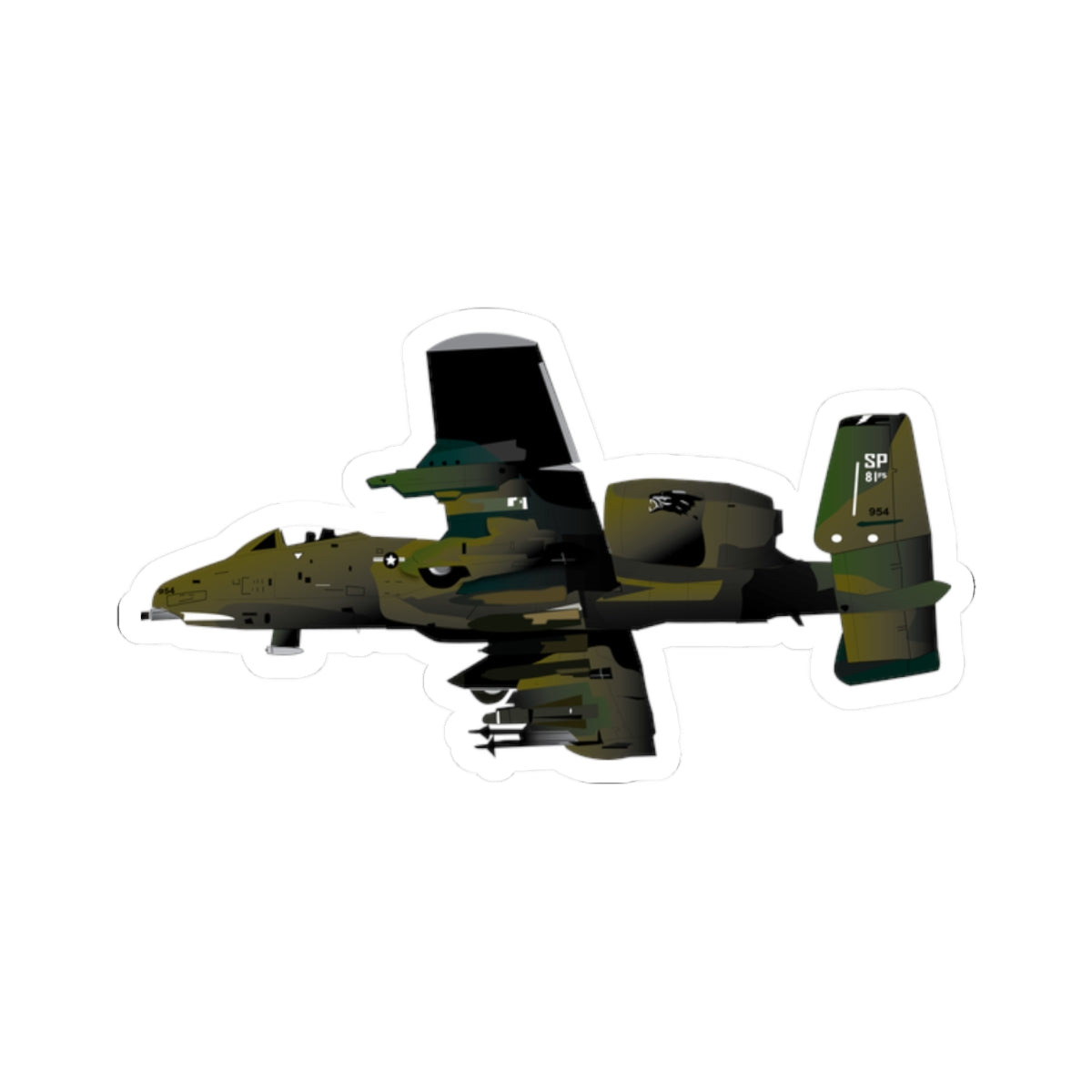 Kiss-Cut Stickers - Aircraft - A-10 Wart Hog X 300