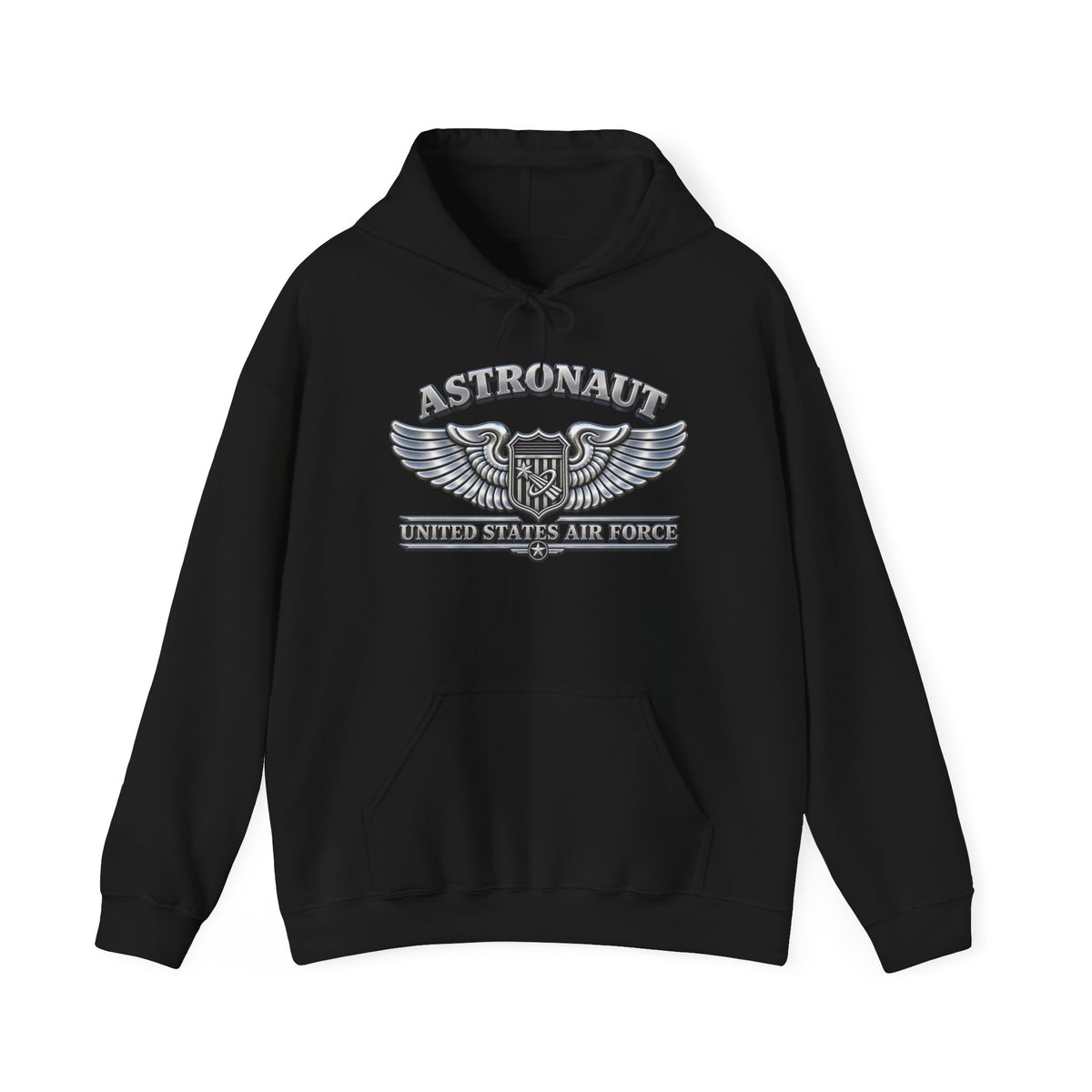 Unisex Heavy Blend Hooded Sweatshirt - USAF - Basic Astronaut Badge - United States Air Force - 3D - Enhanced