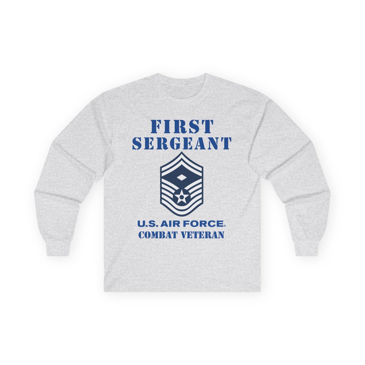 Unisex Ultra Cotton Long Sleeve Tee - USAF - First Sergeant (E8b) - 2020 - Combat Veteran