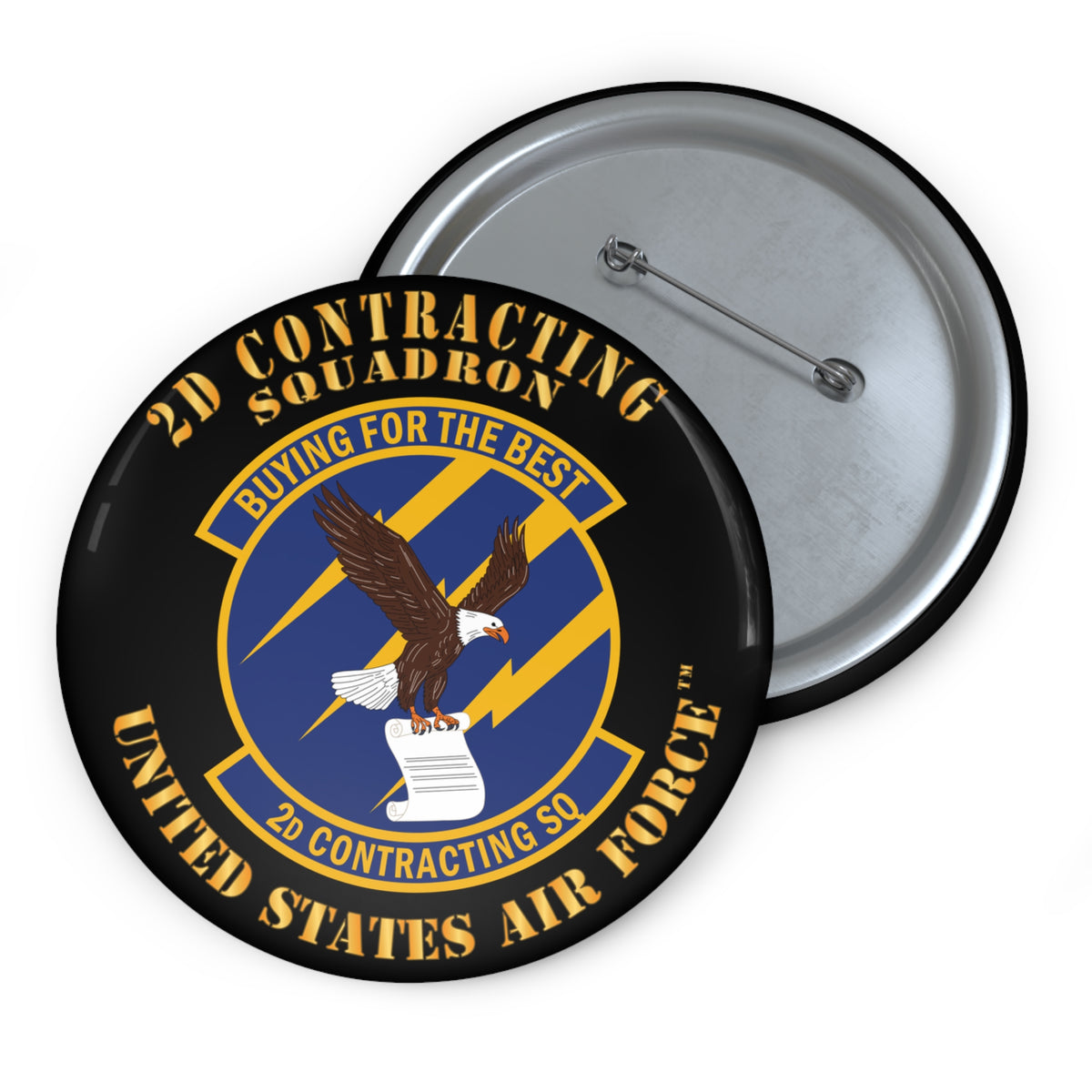 Custom Pin Button - USAF - 2d Contracting Squadron