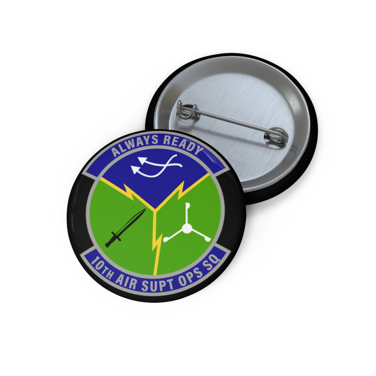 Custom Pin Button - USAF - 10th Air Support Operations Squadron wo txt