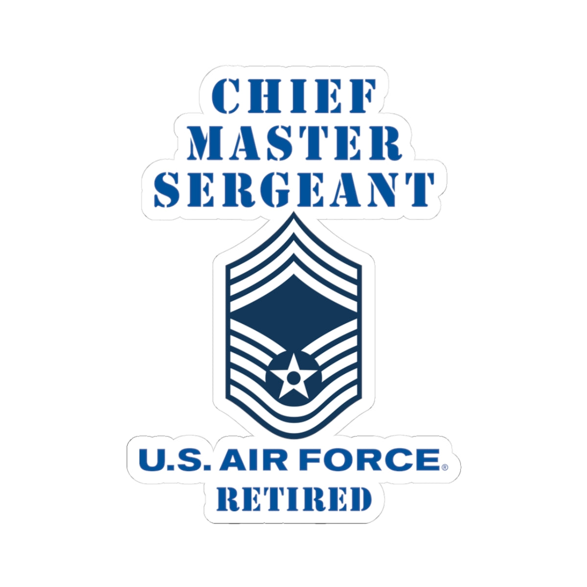 Kiss-Cut Stickers - USAF - Chief Master Sergeant (E9a) - 2020 - Retired