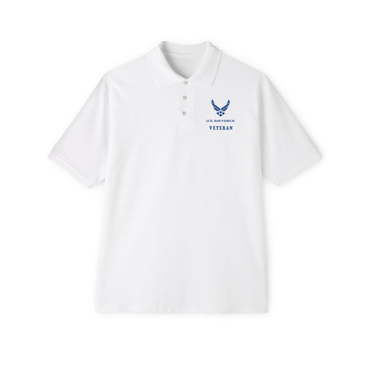 Men's Piqué Polo - USAF - Air Force - Veteran X 300